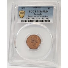 AUSTRALIA 1988 . TWO 2 CENTS COIN . ERROR . STRUCK ON ONE 1 CENT